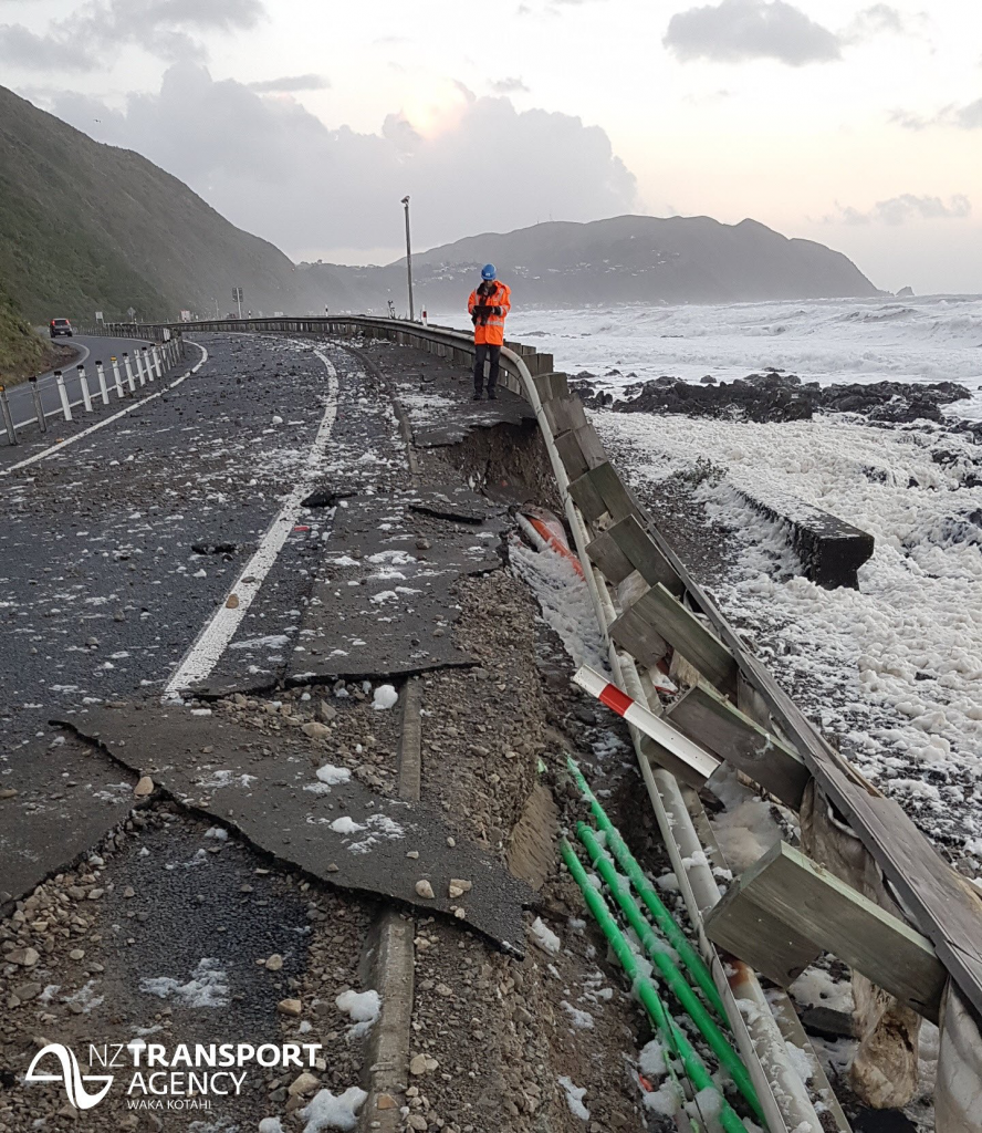 SH1 Sea Wall After Gita